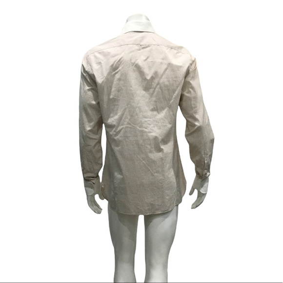 Tom Ford Mens White Mini Checkered Dress Shirt - Picture 2 of 6